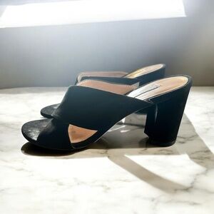 Stuart Weitzman Elegant Black Suede Women's Heeled Sandals